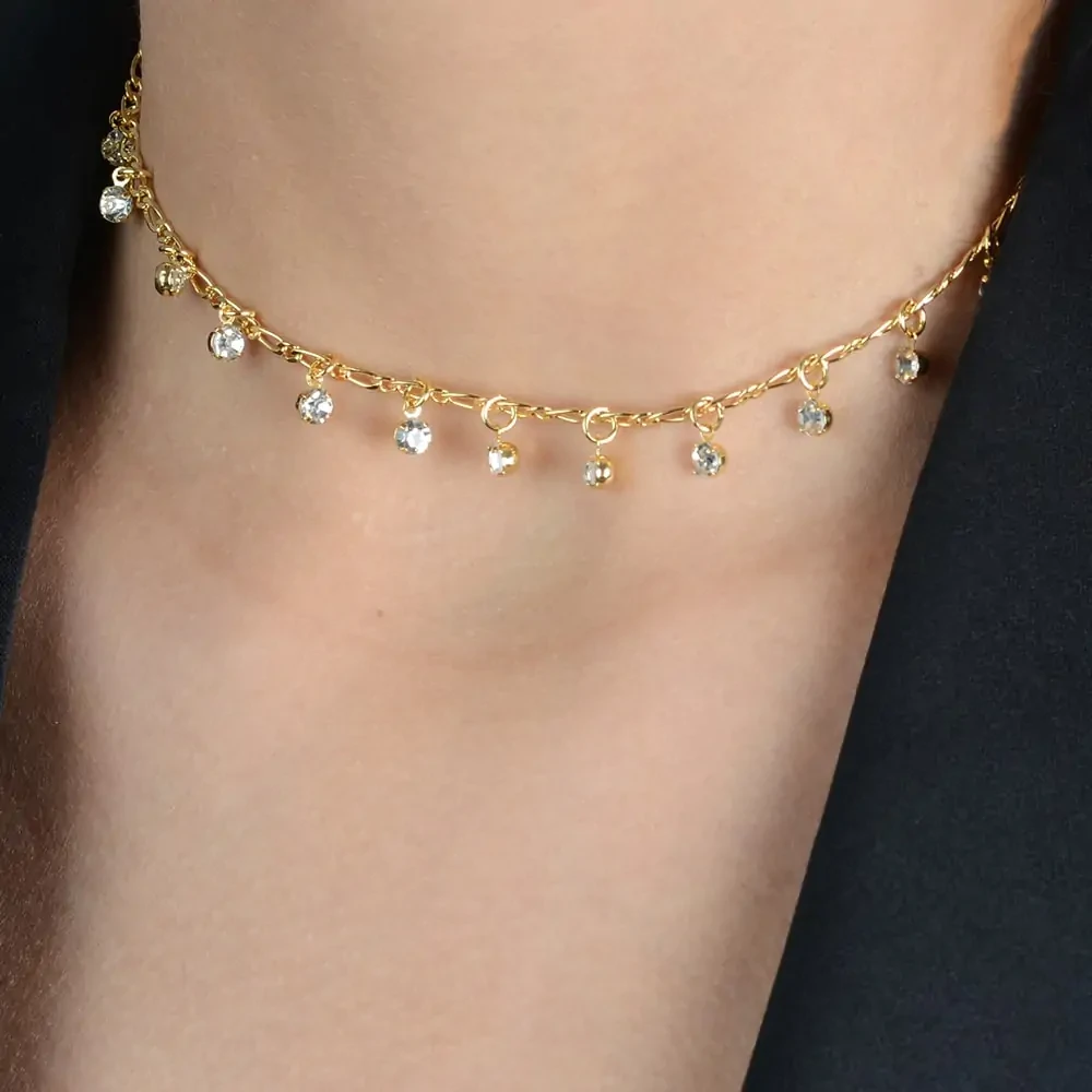Chocker Dourada Pontos de Luz com Extensor - imagem 2