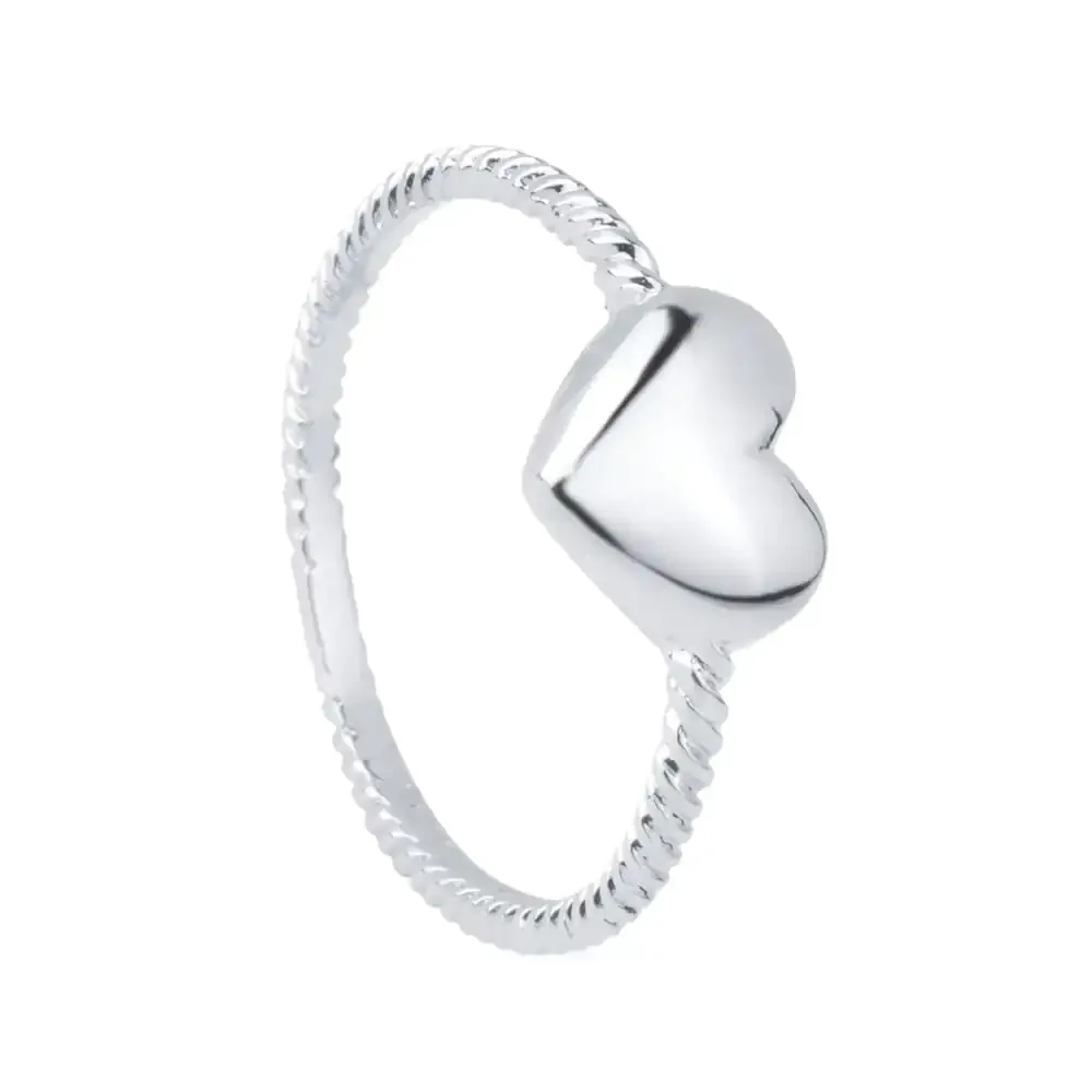 Anel Prateado de Falange Coração - imagem 1
