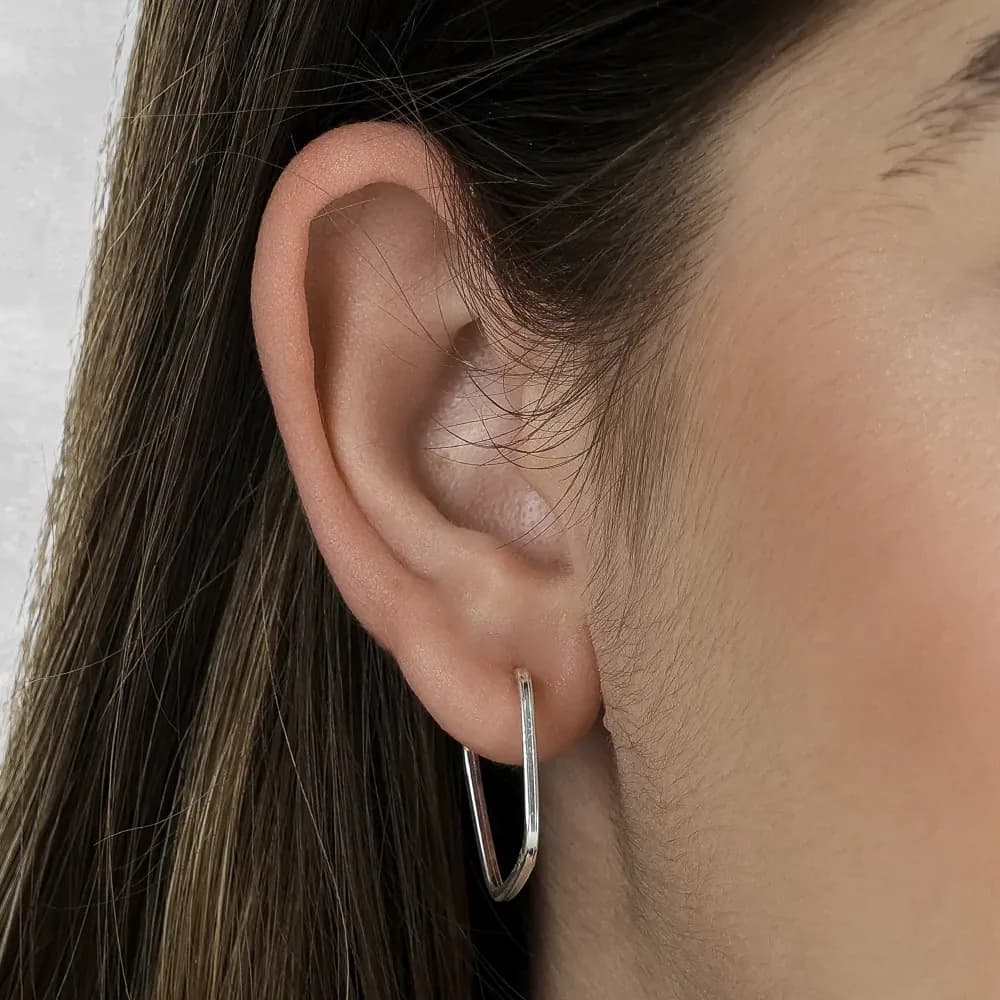 Brinco de Argola Quadrada em Prata 925 - imagem 2